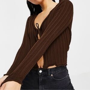 𐙚 Naked Wardrobe V Neck Cropped Cardigan NWT